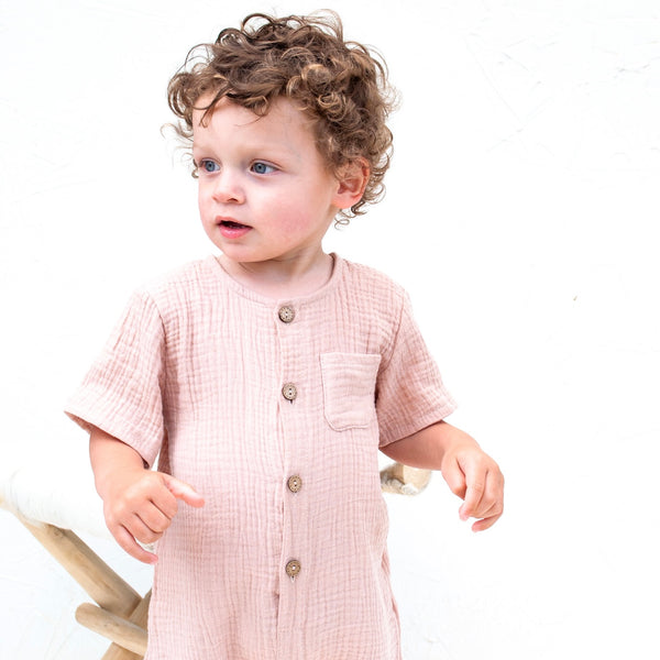 Cameron Romper - Washed Salmon